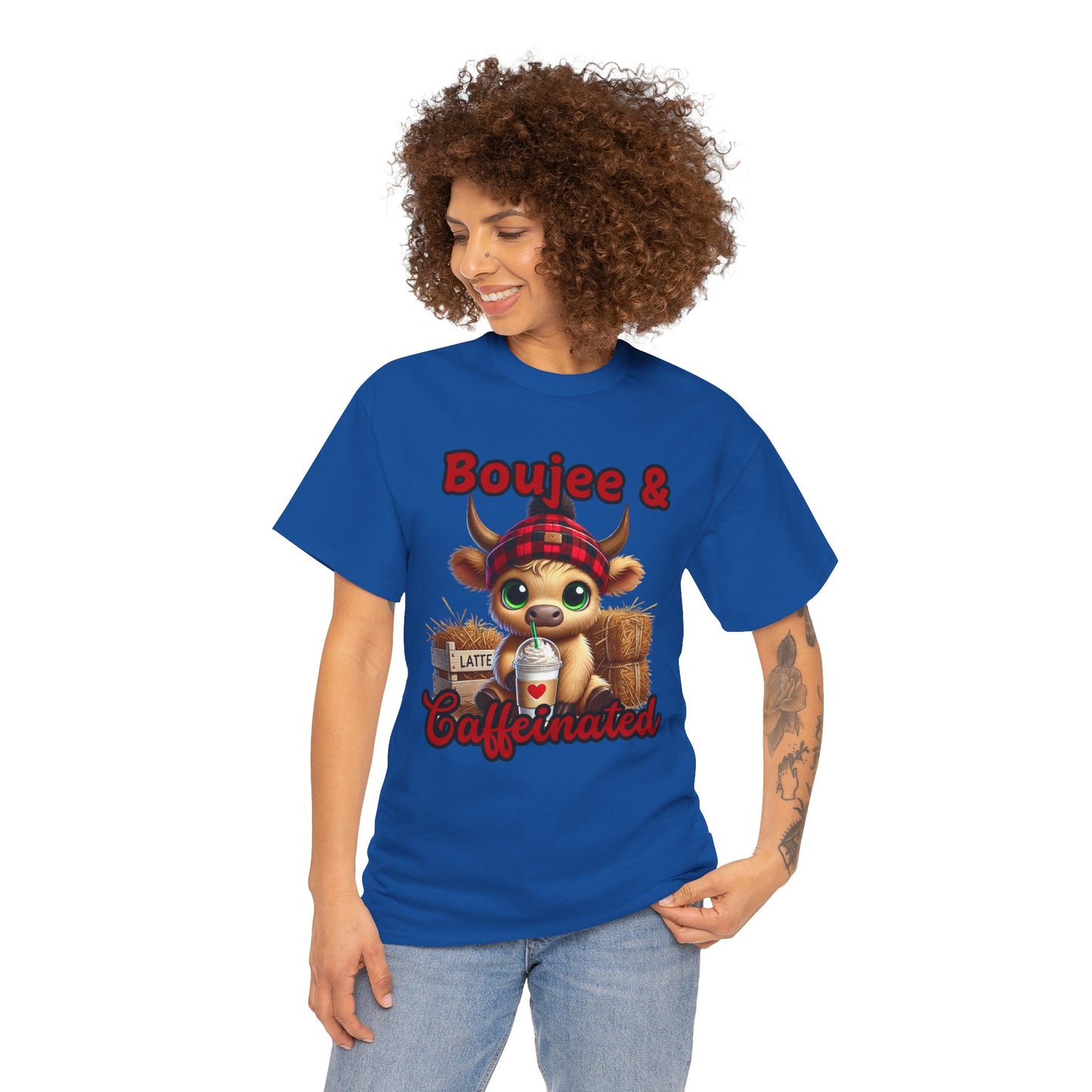 Boujee & Caffeinated Unisex Cotton Tee, Funny Graphic Tee, Gift for Coffee Lovers, Casual Wear, Trendy T-Shirt