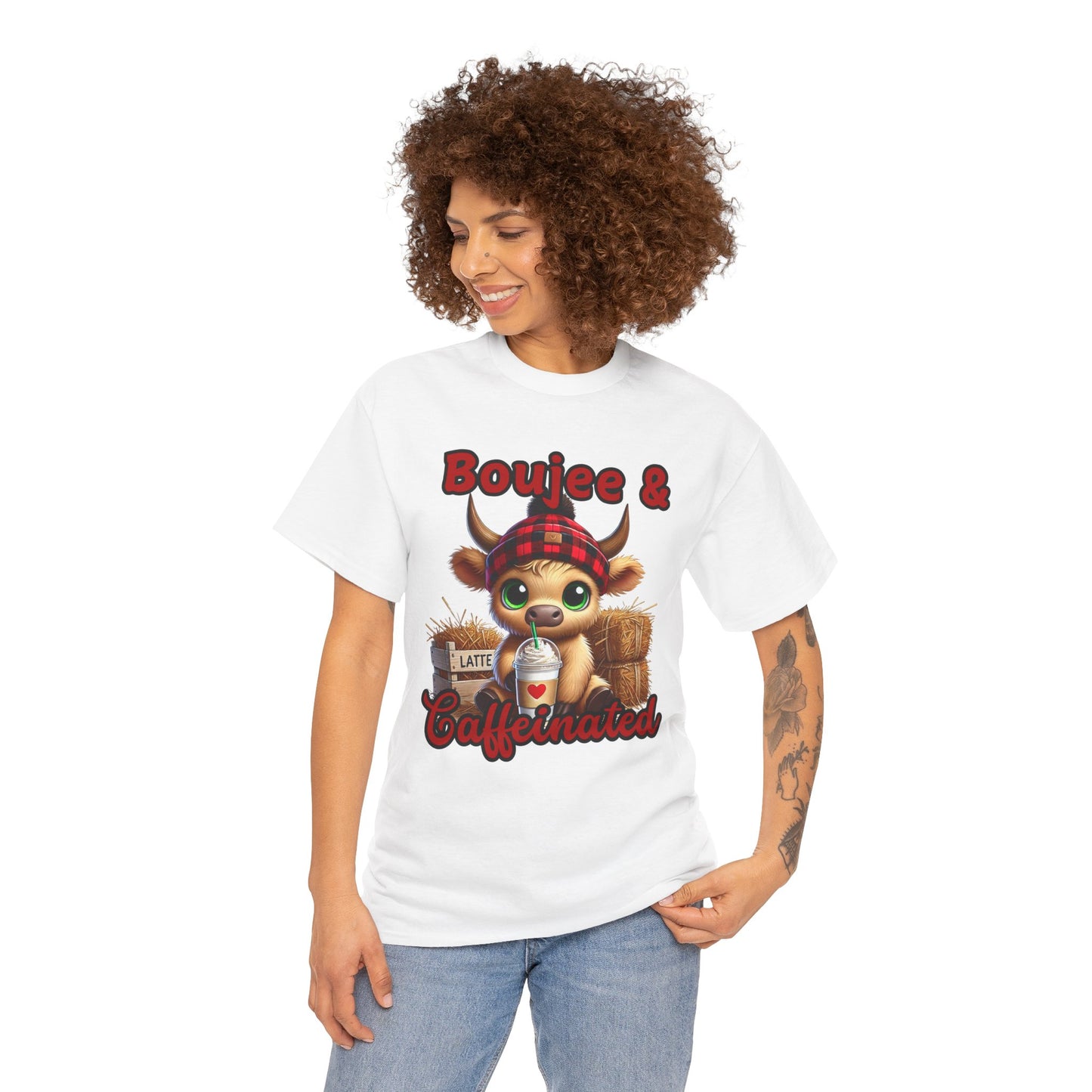 Boujee & Caffeinated Unisex Cotton Tee, Funny Graphic Tee, Gift for Coffee Lovers, Casual Wear, Trendy T-Shirt