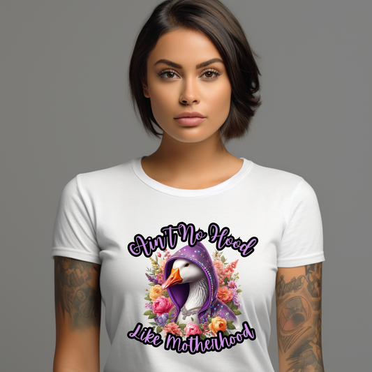 Ain't No Hood Like Motherhood Tee, Funny Mom Shirt, Unisex Cotton Tee, Gift for New Moms, Mother’s Day Apparel, Casual Motherhood Style