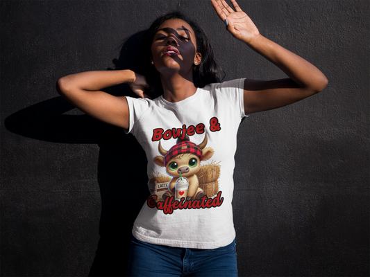 Boujee & Caffeinated Unisex Cotton Tee, Funny Graphic Tee, Gift for Coffee Lovers, Casual Wear, Trendy T-Shirt