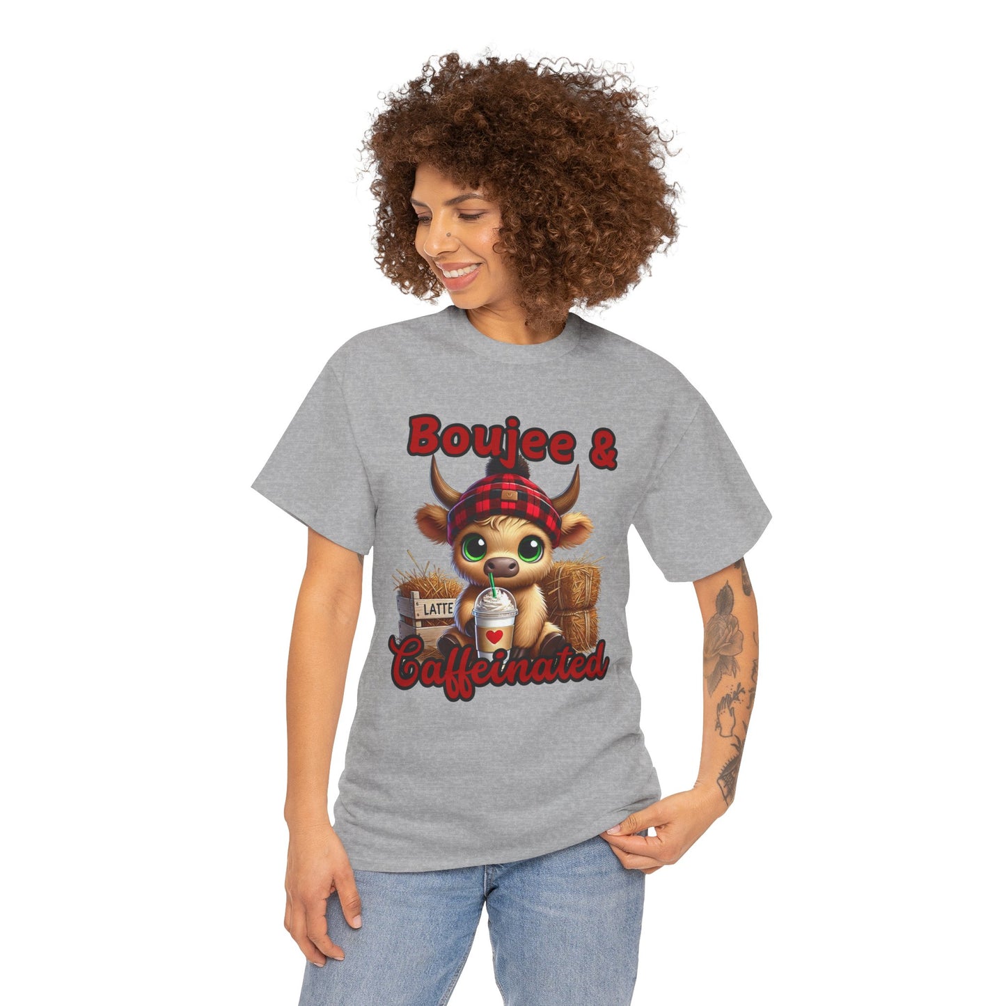 Boujee & Caffeinated Unisex Cotton Tee, Funny Graphic Tee, Gift for Coffee Lovers, Casual Wear, Trendy T-Shirt