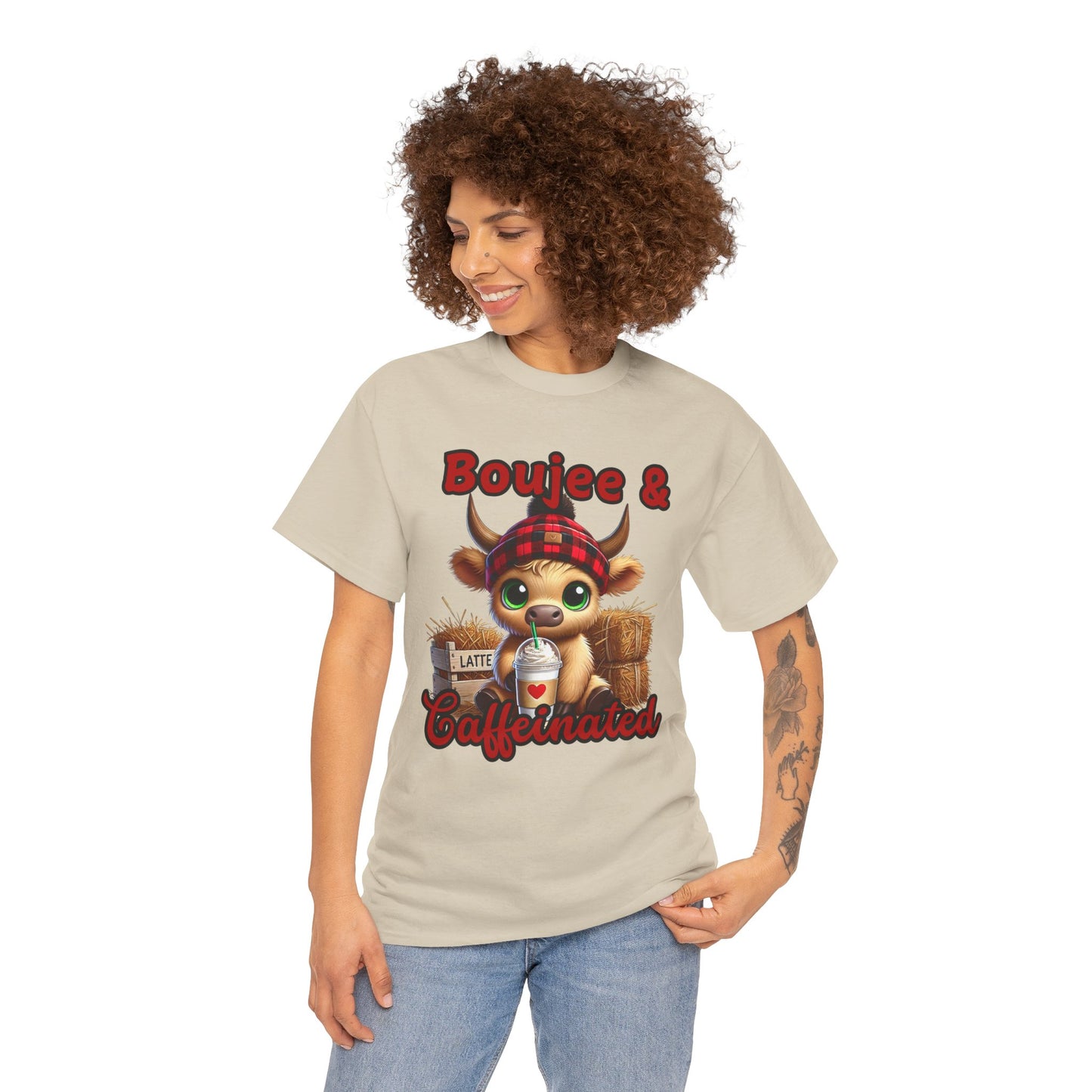 Boujee & Caffeinated Unisex Cotton Tee, Funny Graphic Tee, Gift for Coffee Lovers, Casual Wear, Trendy T-Shirt